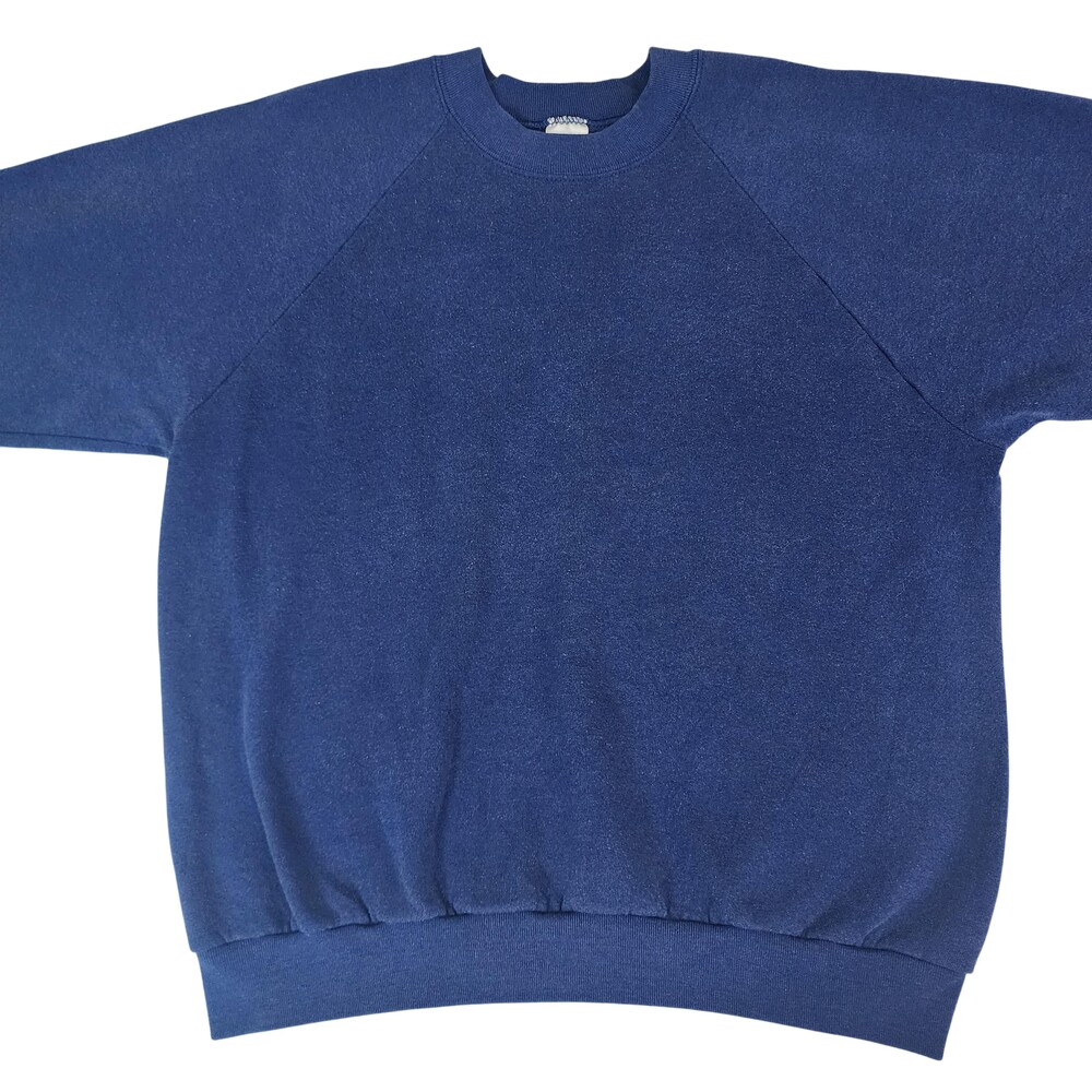 VINTAGE Fruit of the Loom Sweatshirt Mens Large Blue 50/50 Crewneck Made USA 90s